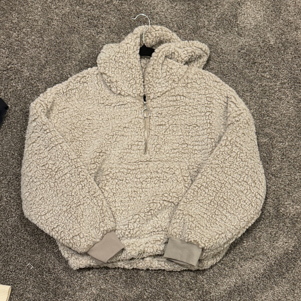 Love Tree Cream Sherpa Zip-Up